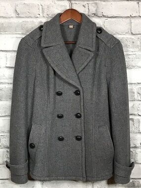 Burberry Brit Wool Knit Double Breasted Pea Jacket.
Size 12